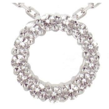 Collana A Catena Con Pendente A Cerchio D'Amore Con Naturale Diamanti 6,50 Carati E Oro Bianco 14K