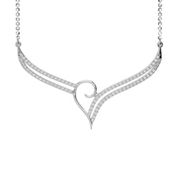 Collana A Catena In Oro Bianco 14K Con Naturale Diamanti Taglio Brillante Rotondo Da 2,00 Ct
