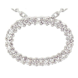 Collana Con Ciondolo A Cerchio Con Naturale Diamante Da 2,01 Carati In Oro Bianco 14K