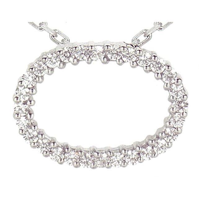 Collana Con Ciondolo A Cerchio Con Naturale Diamante Da 2,01 Carati In Oro Bianco 14K