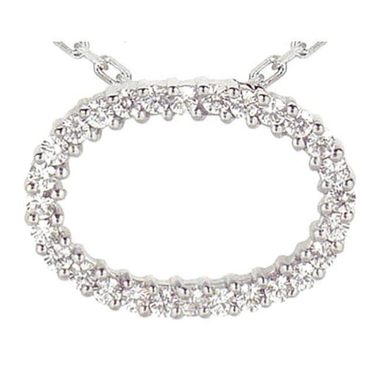 Collana Con Ciondolo A Cerchio Con Naturale Diamante Da 2,01 Carati In Oro Bianco 14K