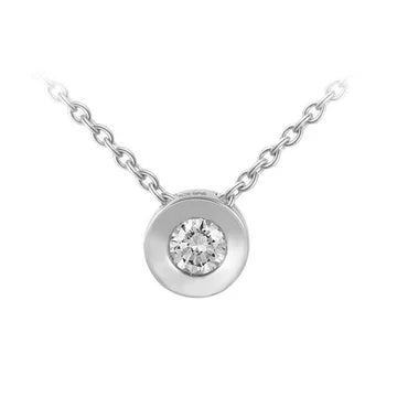 Collana Con Ciondolo Con Vero Diamante Solitario Da 0,75 Carati Taglio Brillante WG In Oro bianco 14K