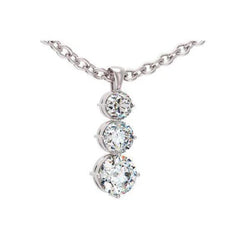 Collana Con Ciondolo Con Vero Diamanti Brillanti A Taglio Rotondo Da 2,25 Carati In Oro Bianco 14K