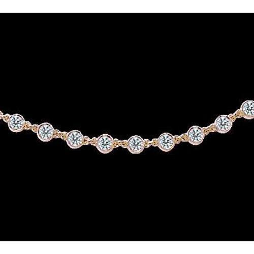 Collana Con Ciondolo Di Genuino Diamanti 30 Carati Di Oro Giallo Con Diamanti
