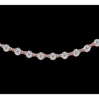 Collana Con Ciondolo In Naturale Diamanti Da 20 Carati Yards In Oro Rosa Con Diamanti