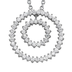 Collana Con Ciondolo Senza Catena Con Genuino Diamante Scintillante Rotondo Da 2,75 Carati WG In Oro Bianco 14K