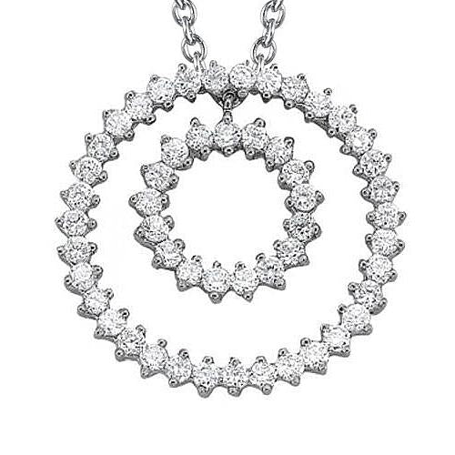 Collana Con Ciondolo Senza Catena Con Genuino Diamante Scintillante Rotondo Da 2,75 Carati WG In Oro Bianco 14K