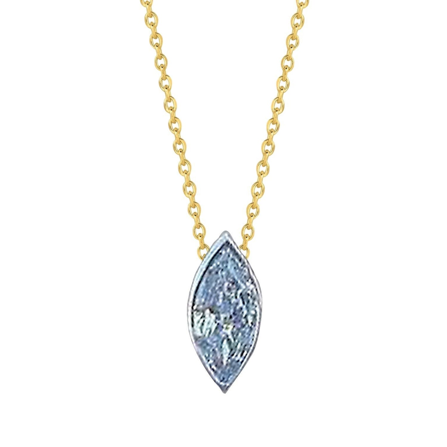 Collana Con Pendente A Castone Con Castone Di Vero Diamanti Taglio Marquise Da 1,50 Ct In Oro