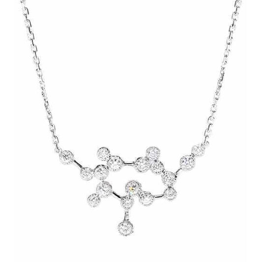 Collana Da Donna In Oro Bianco Con Naturale Diamanti Scintillanti Taglio Brillante Da 3.00 Ct