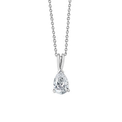 Collana Pendente Con Catena Di Naturale Diamanti Taglio Pera Da 1,50 Carati In Oro Bianco 14K