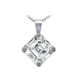 Collana Pendente Con Vero Diamanti 1,50 Asscher Carati in oro bianco 14K