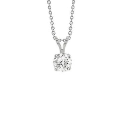 Collana Pendente Con Vero Diamanti Taglio Tondo Taglio Brillante WG Da 1.50 Carati In Oro Bianco 14K