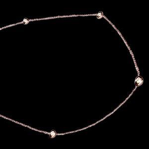 Collana Yards Di Naturale Diamanti 3.50 Carati E Pendente In Oro Rosa 14K