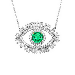 Collana Con Ciondolo Occhio Che Tutto Vede Smeraldo Verde E Diamanti