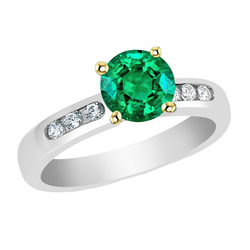 Anello con Pietra Preziosa Oro Bicolore 14K – Smeraldo