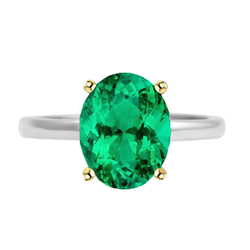 Scintillante GIA-Certificato Smeraldo Fine Anello Pietra