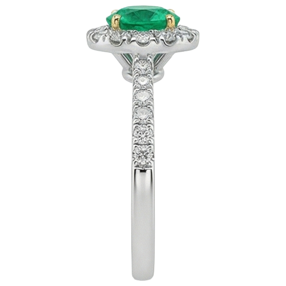 Smeraldo Fine Anello con Pietra Preziosa – vista profilo