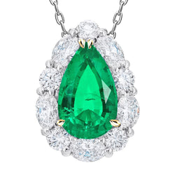 Elegante Certificato GIA Smeraldo Fine Pendente con Gemma – 6