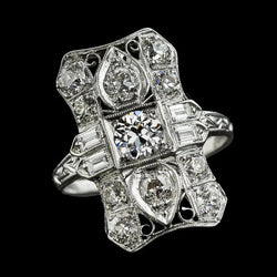 Come I Gioielli La Belle Epoque Anello Baguette Con Vero Diamanti A Taglio Antico Con Diamanti Rotondi