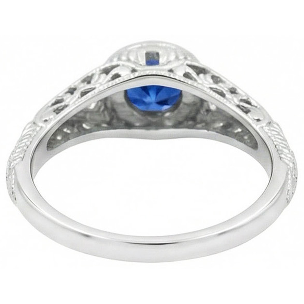 vero round diamante 1.25carati anello vista di profilo