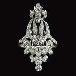 Come Gioielli La Belle Epoque Anello Con Genuino Diamanti A Taglio Antico Stile Vintage