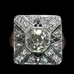 Come Gioielli La Belle Epoque Anello In Stile Antico Vero Diamante Halo A Taglio Antico