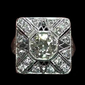 Come Gioielli La Belle Epoque Anello In Stile Antico Vero Diamante Halo A Taglio Antico
