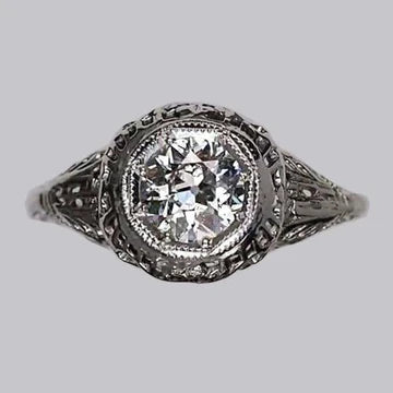 Come I Gioielli Edoardiani Anello Stile Vintage Solitario Old Miner Vero Diamond Gold