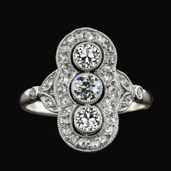 Come I Gioielli La Belle Epoque Halo Milgrain Ring Old Miner Vero Diamond