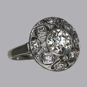 Come I Gioielli La Belle Epoque Halo Old Cut Vero Diamond Ring Set Di Castoni