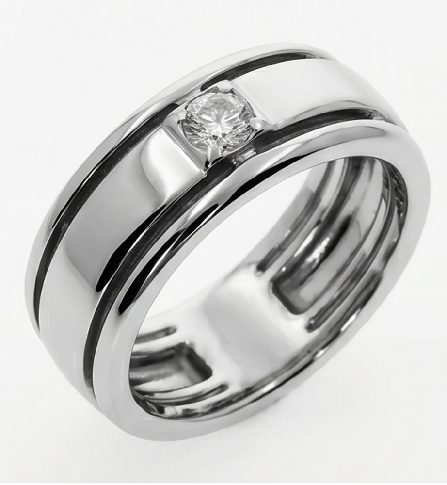 Comoda Calzata Banda da Uomo Anello di Diamante Per Uomini
