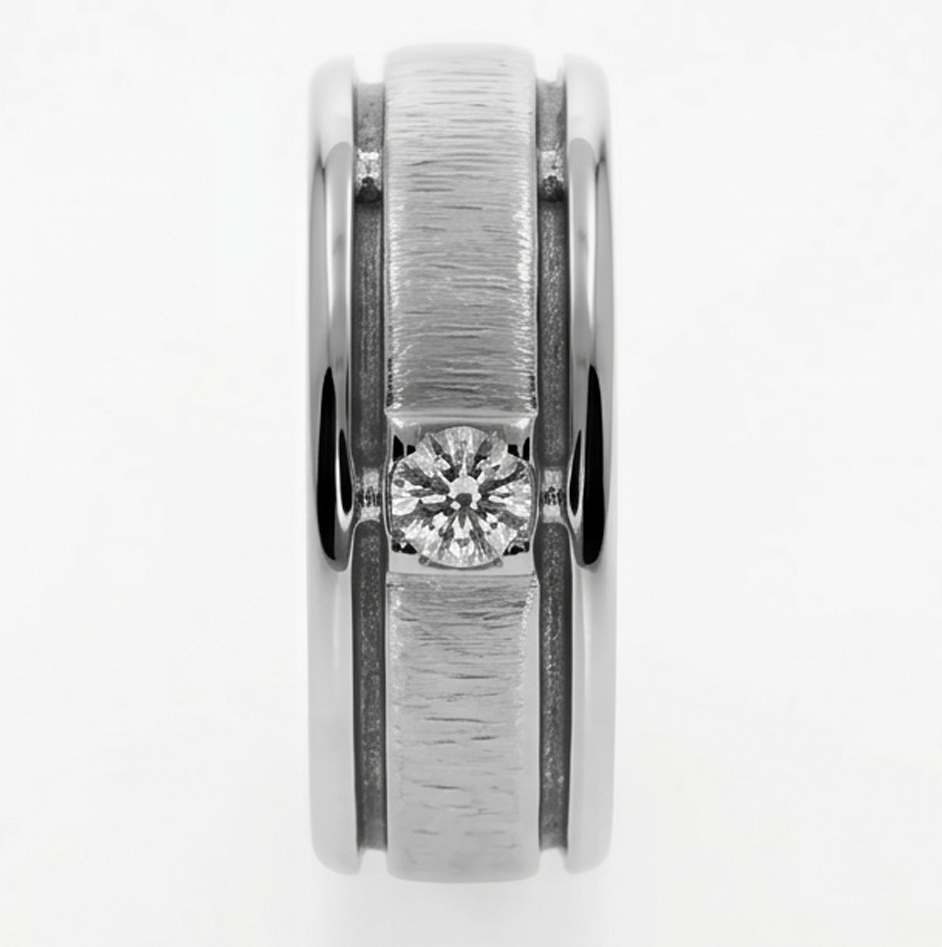 Comoda Calzata Banda da Uomo Anello di Diamante Per Uomini