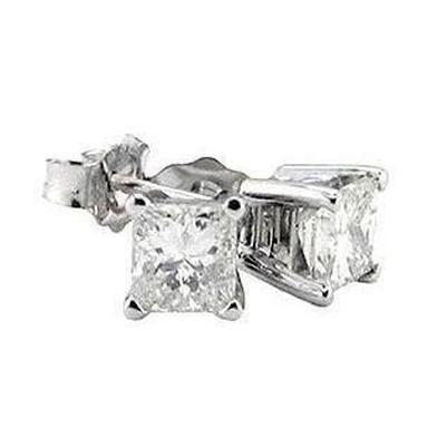 Coppia Di Orecchini A Bottone Princess Vero Diamonds 4 Carati New E VVS1