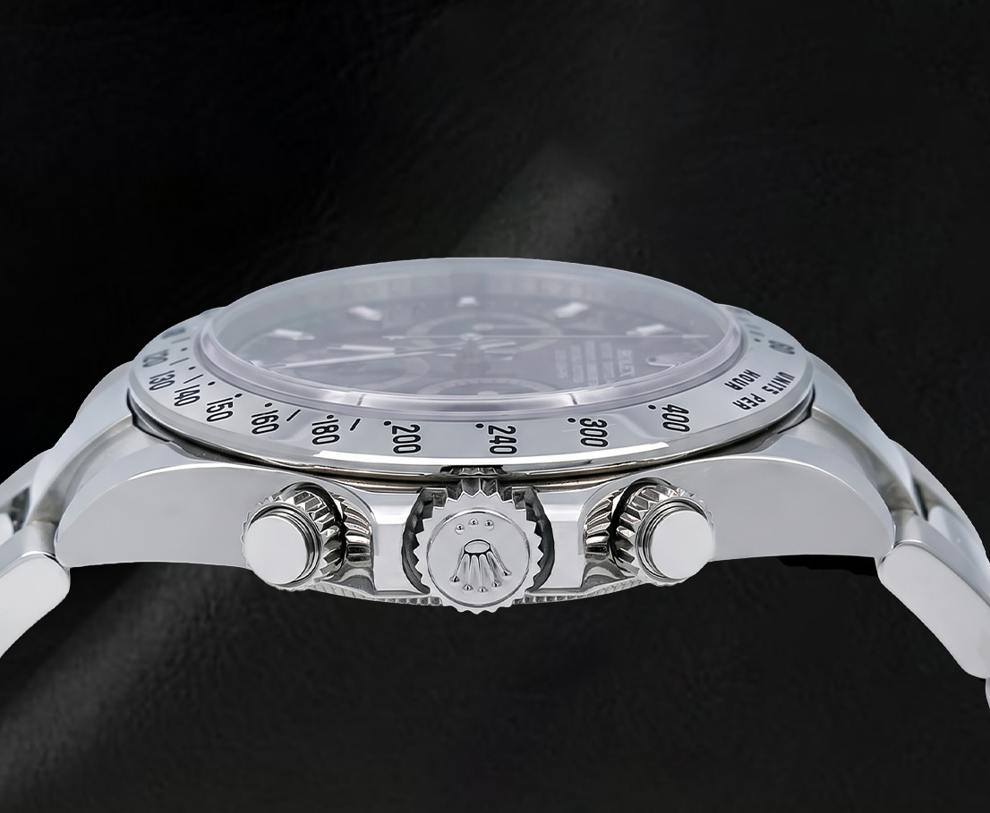 Orologio Rolex Cosmograph Daytona 116520 40 mm in Acciaio Inossidabile con Quadrante Nero