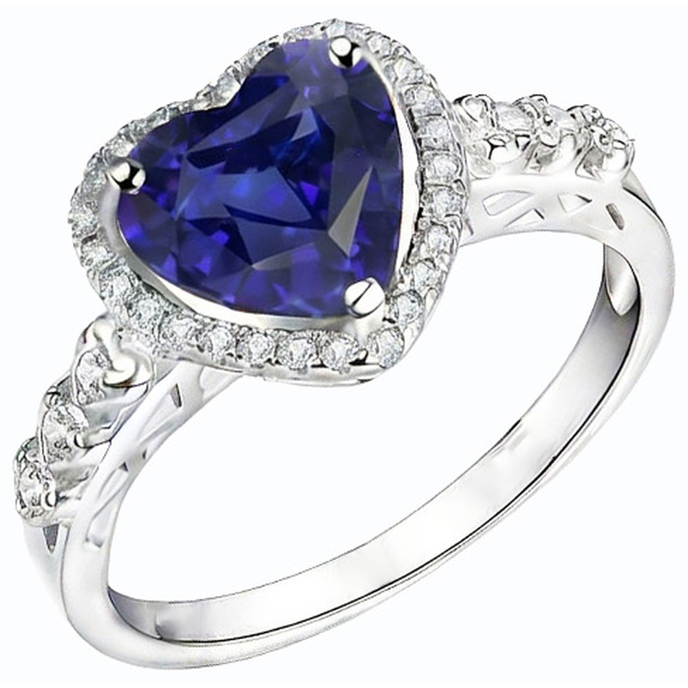 Cuore Taglio Zaffiro Anello Di Fidanzamento