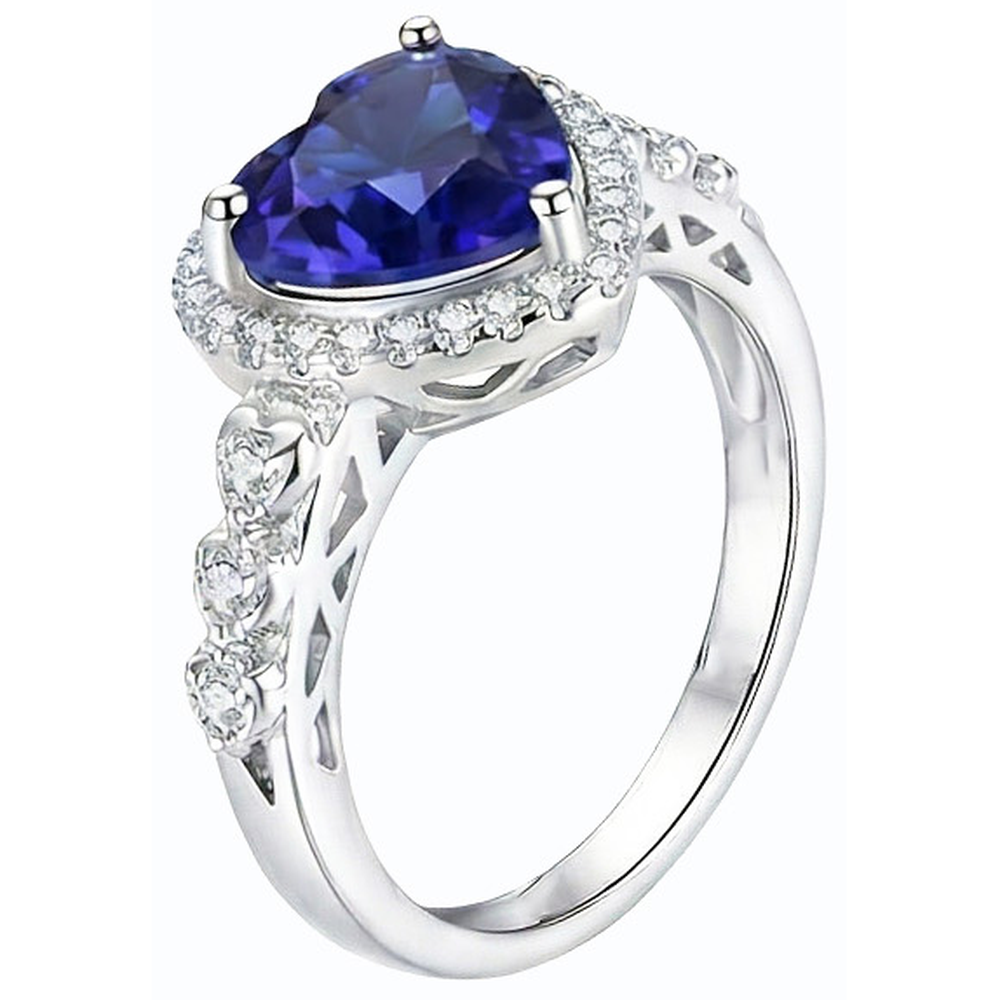 Cuore Taglio Zaffiro Anello Di Fidanzamento