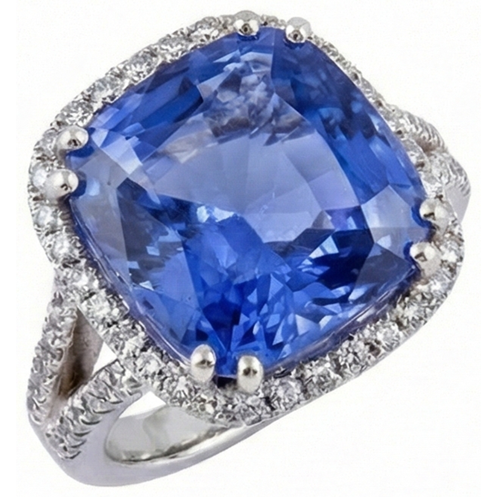vero round tanzanite 6carati anello dettaglio ravvicinato