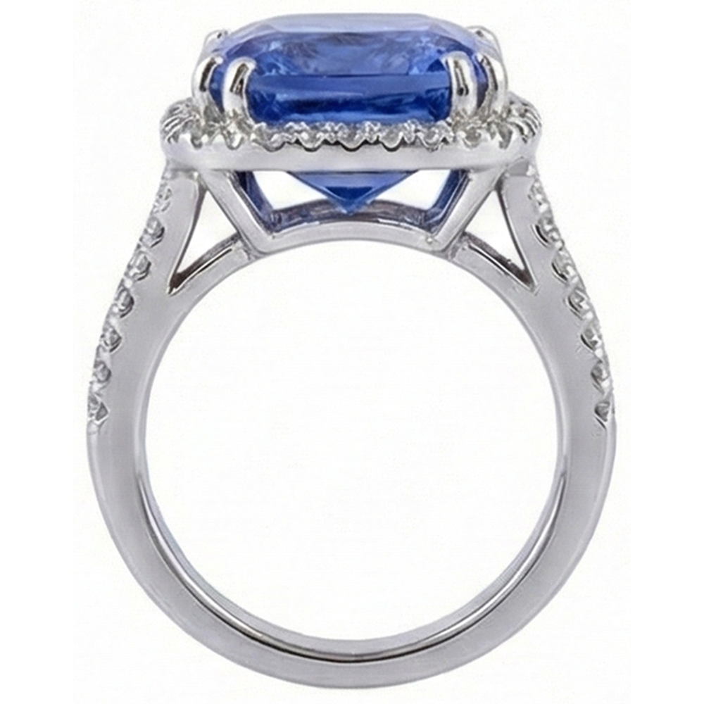 vero round tanzanite 6carati anello vista dall'alto