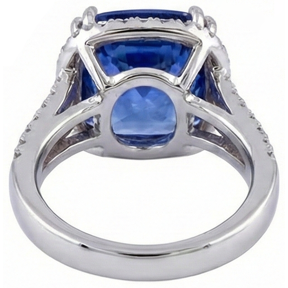 vero round tanzanite 6carati anello su bianco