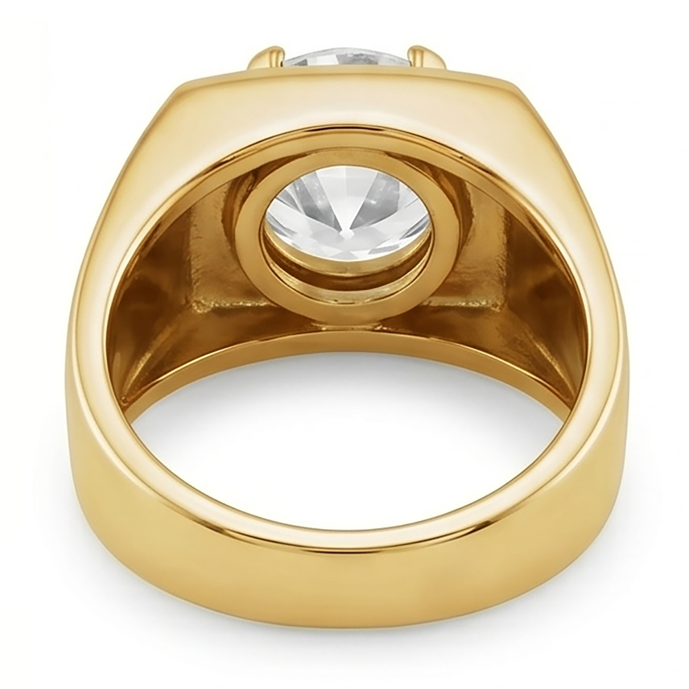 Cuscino Antico Anello da Uomo – Diamante 2 carati 10K Yellow Gold