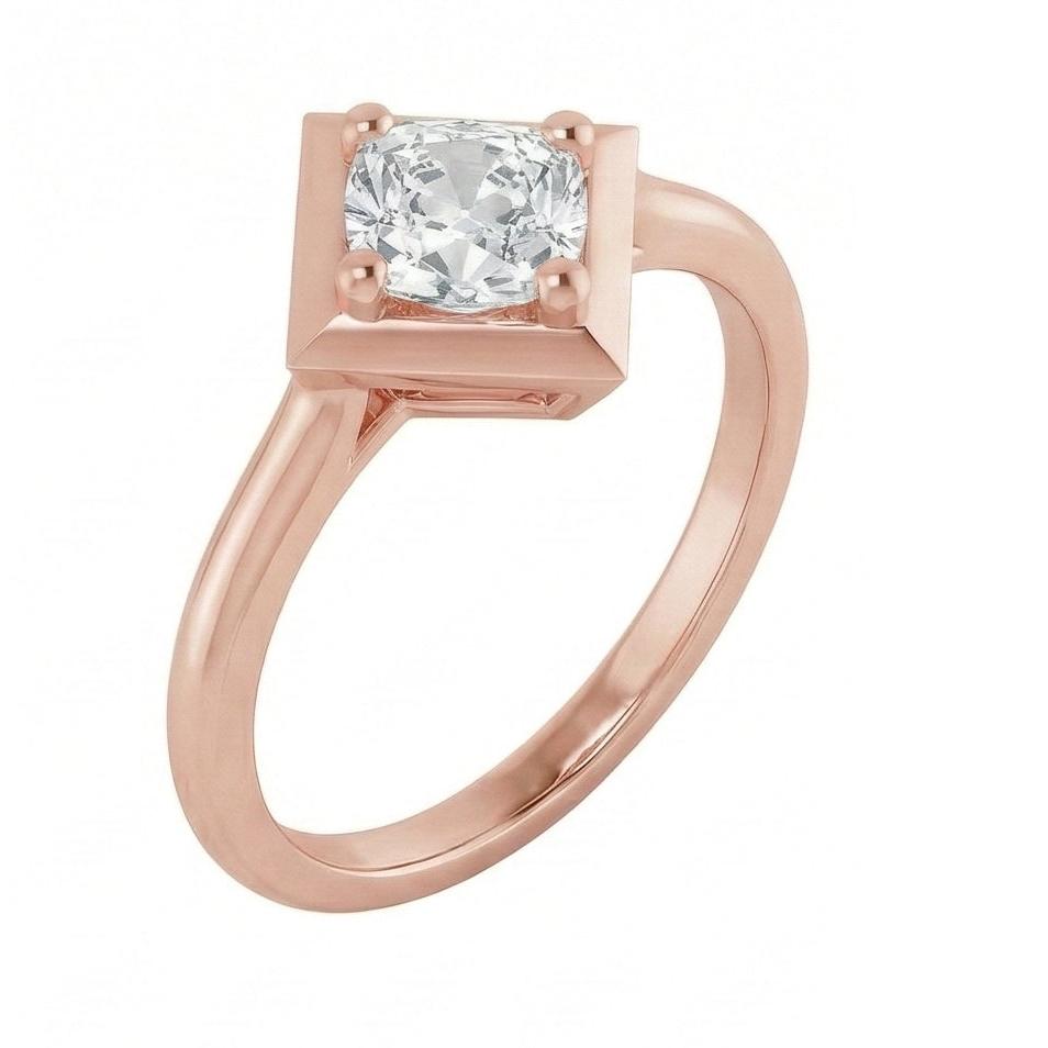 vero cushion diamante 3carati anello angolo laterale