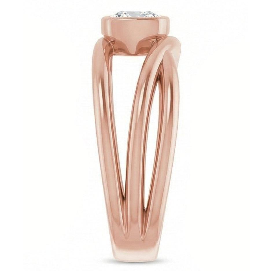 Cuscino Vecchio Minatore Genuino Diamante Naturale Autentico ( non creato in laboratorio ) Solitario Anello Lunetta Set Oro 2,50 Carati