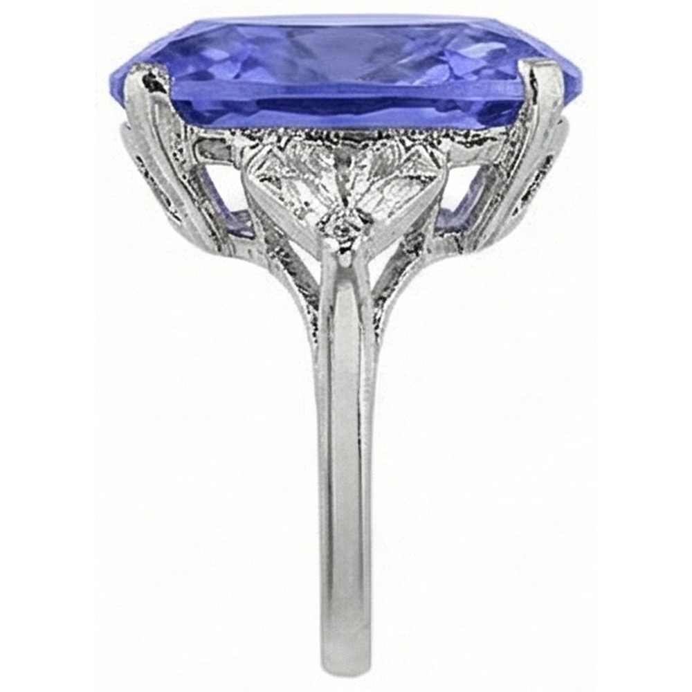 vero trillion tanzanite 6.30carati anello con accenti diamanti