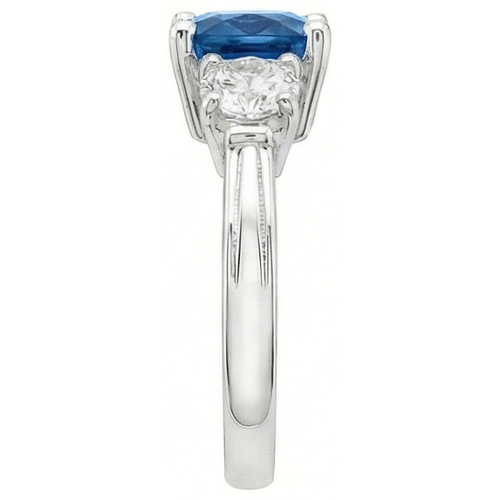 vero cushion diamante 4.50carati anello vista dall'alto