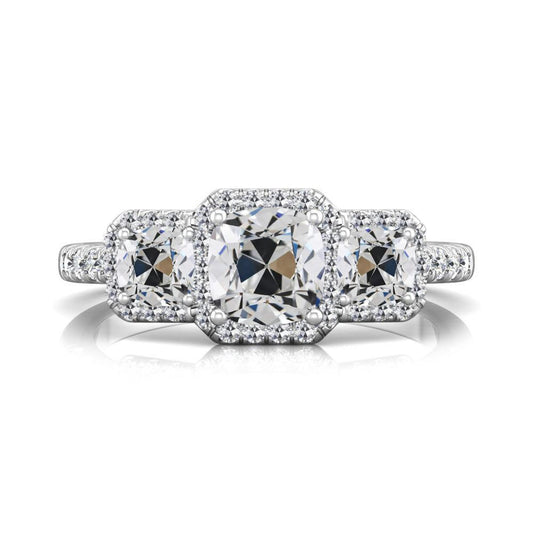 Cuscino Old European Genuino Diamante Ring Gioielli Da Donna Oro 8,50 Carati