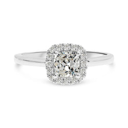 Cuscino Per Anello Anniversario Halo Old Mine Cut Genuino Diamante 3,50 Carati