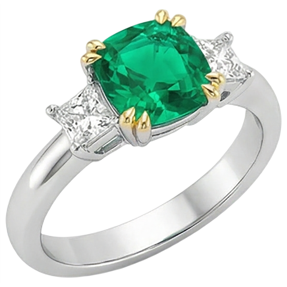 Smeraldo Fine Anello Pietra Colorata – vista angolare