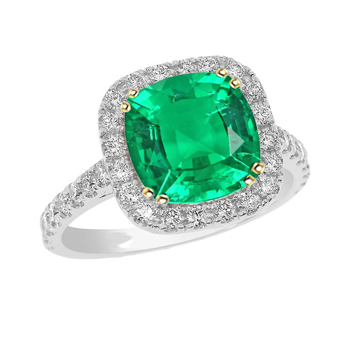 Raffinato Smeraldo Fine Anello Pietra Colorata 2,50 carati – vista principale