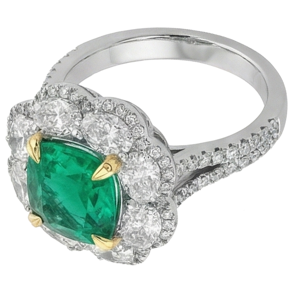 Abbagliante Anello con Pietra Preziosa 2 carati – vista angolare