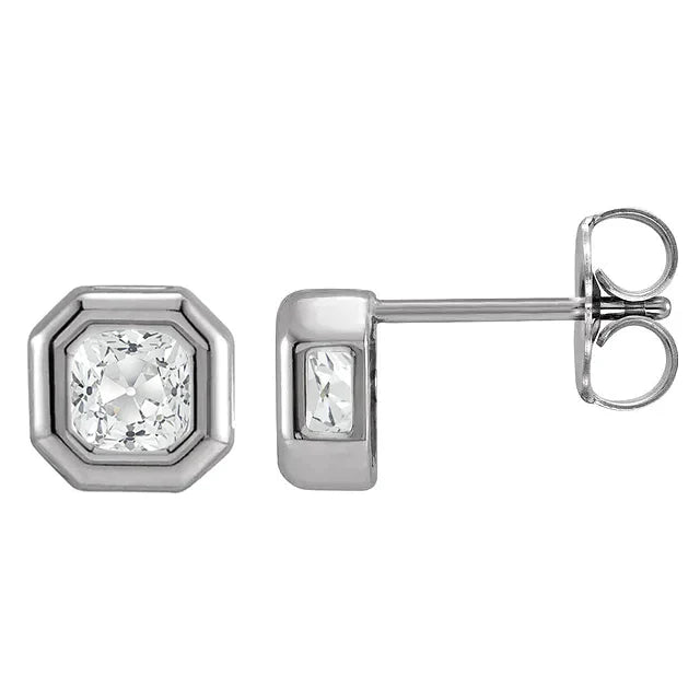 Orecchini a Lobo Oro Bianco 14K con Brillante – vista principale